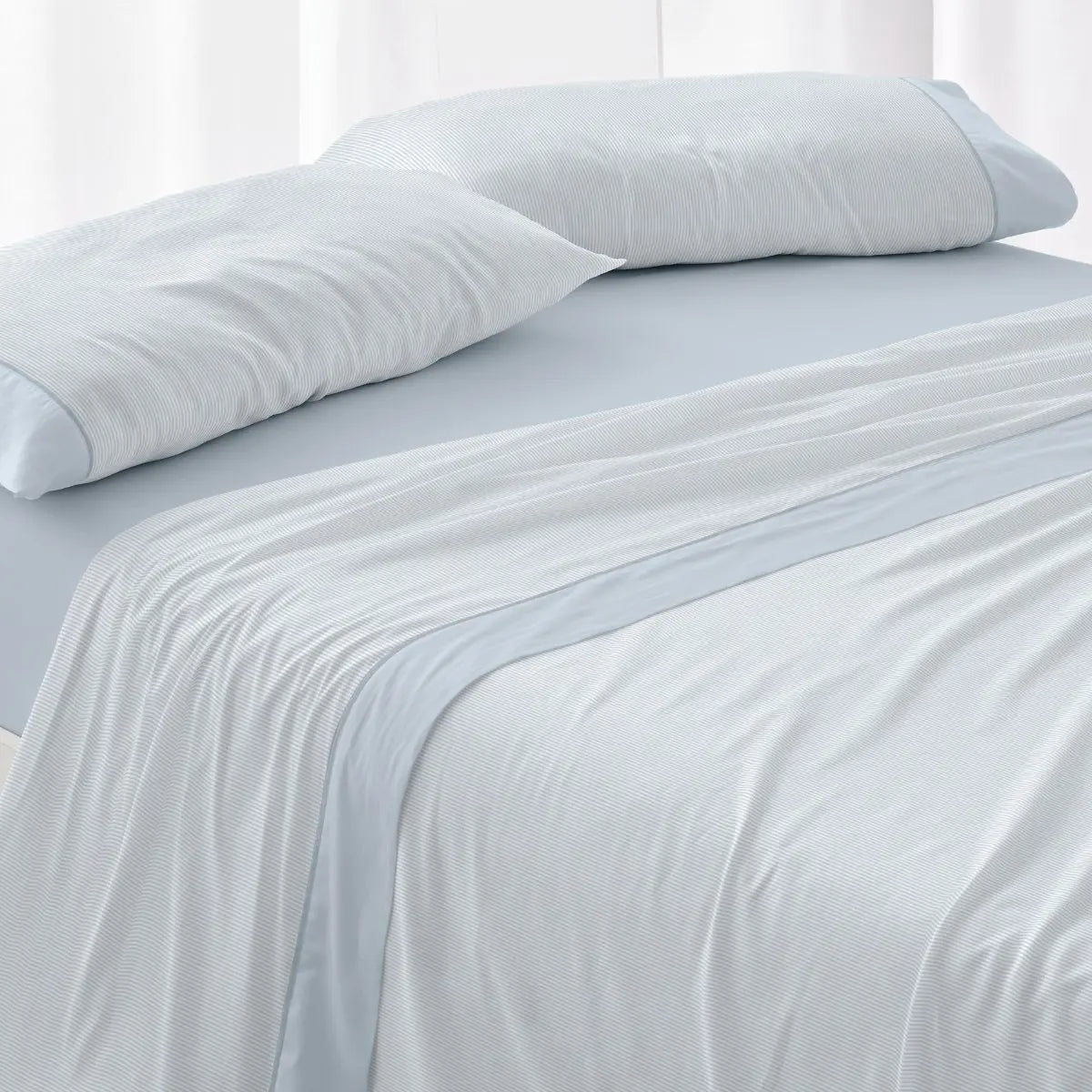 JUEGO DE SABANAS TELA 297 AZUL BURRITO BLANCO
