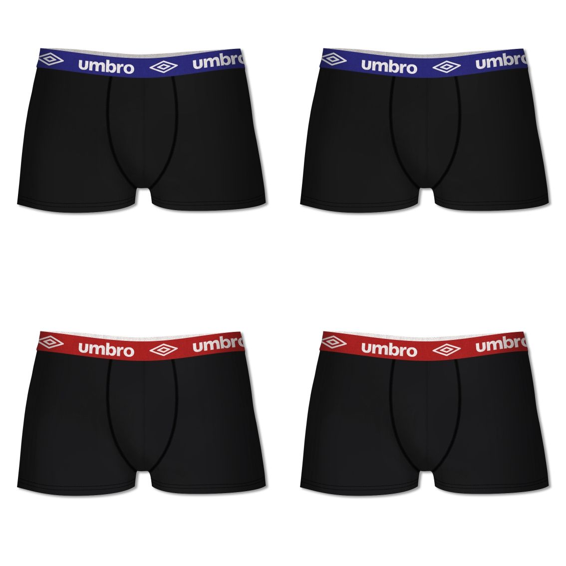 PACK 4 BOXER HOMBRE ALGODÓN GLD NEGRO UMBRO