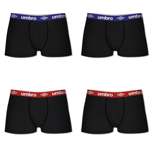 PACK 4 BOXER HOMBRE ALGODÓN GLD NEGRO UMBRO