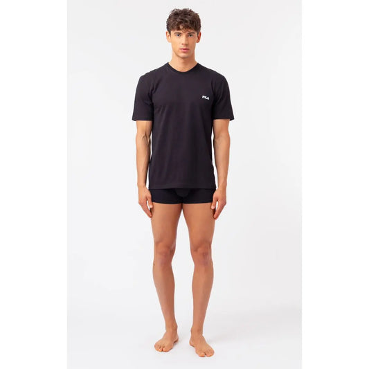 PACK 2 CAMISETAS M/C RED LOGO FU5053/2 NEGRO FILA
