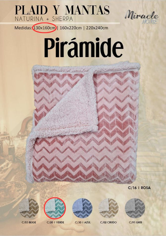 MANTA PLAID PIRÁMIDE 130X160 VERDE MIRACLE