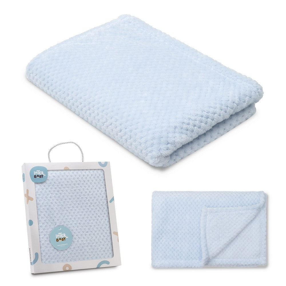 MANTA POPCORN 80X110 AZUL INTERBABY