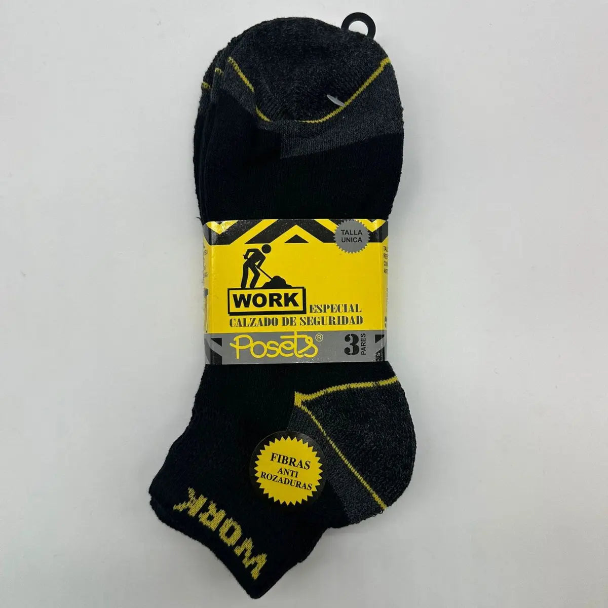 CALCETIN TOBILLERO TRABAJO PACK 12 412 NEGRO POSETS