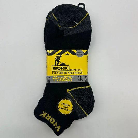 CALCETIN TOBILLERO TRABAJO PACK 12 412 NEGRO POSETS