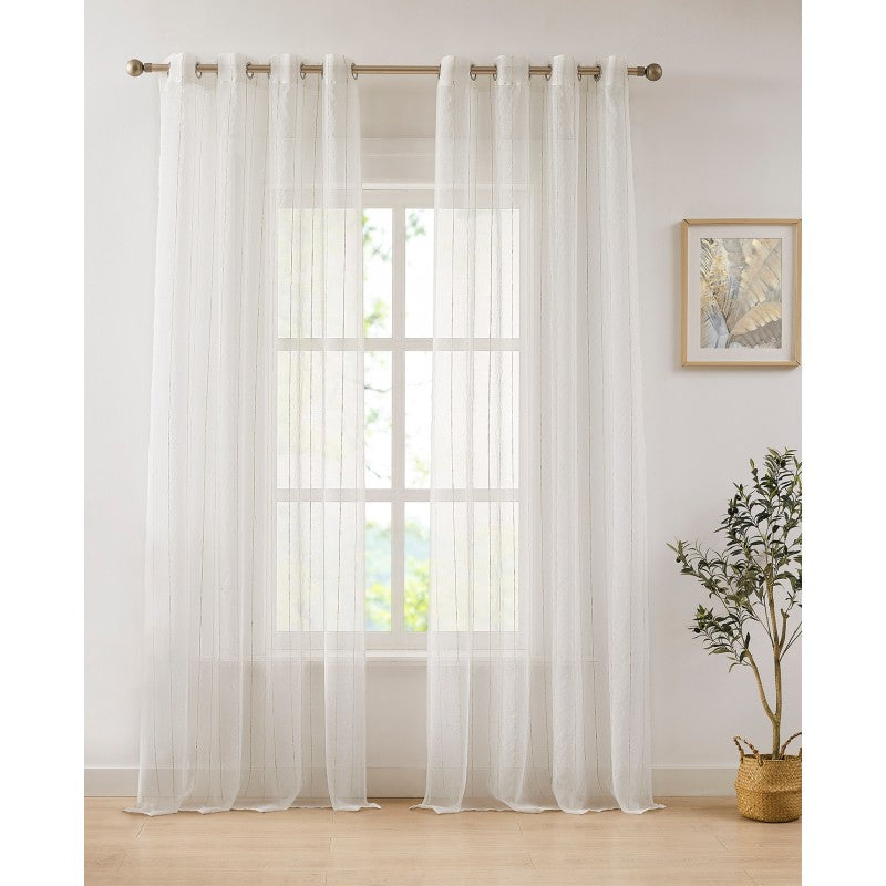 VISILLO RAYAS LACE CON OLLAOS VD-5372 CRUDO 140X265 CAMALTEX