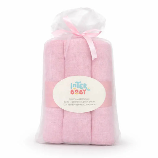 PACK 3 GASAS 80X80 LISAS ROSA INTERBABY
