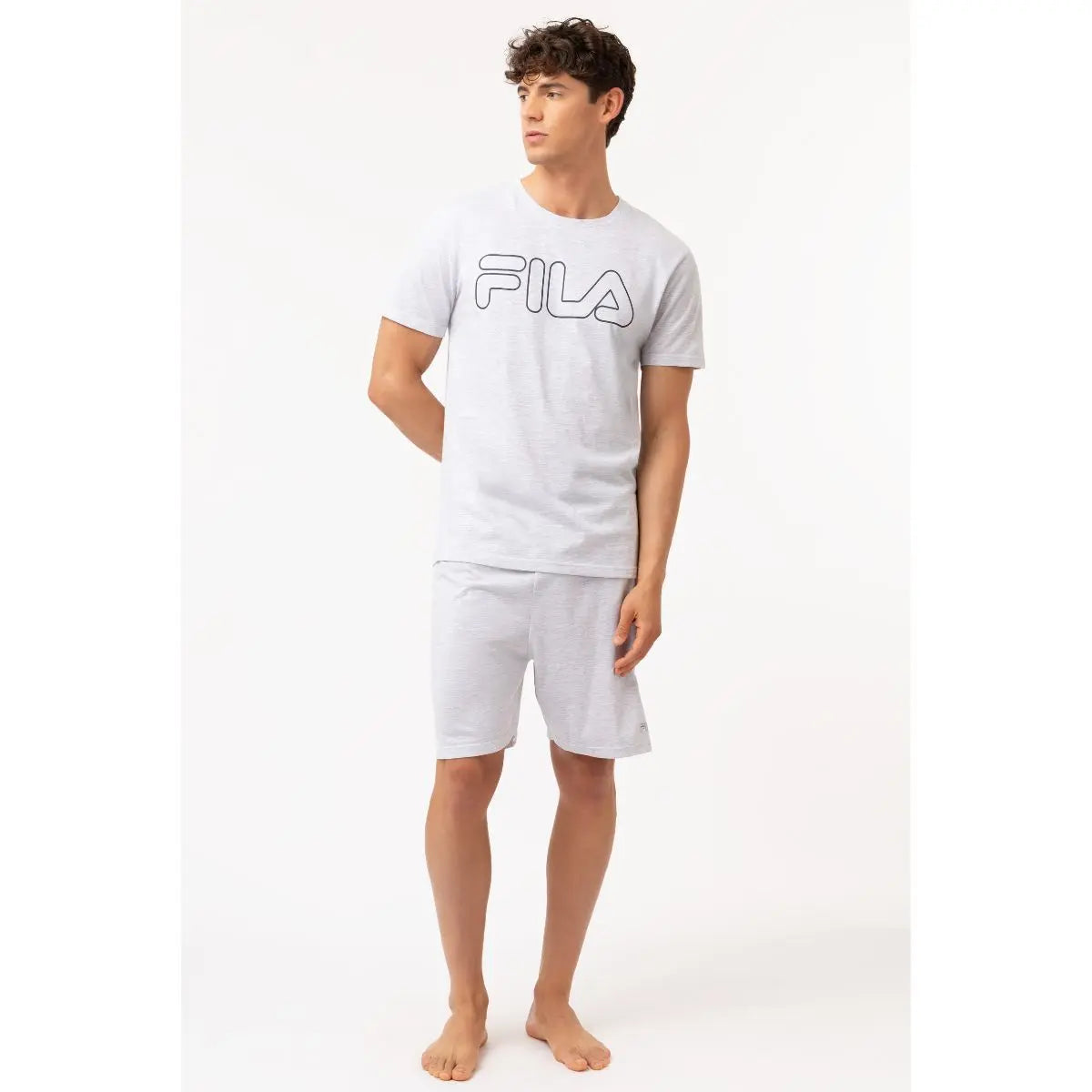 PIJAMA HOMBRE MANGA CORTA FPS1191 GRIS CLARO FILA