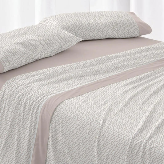 JUEGO DE SABANAS TELA 100% ALGODON 638 BEIGE BURRITO BLANCO