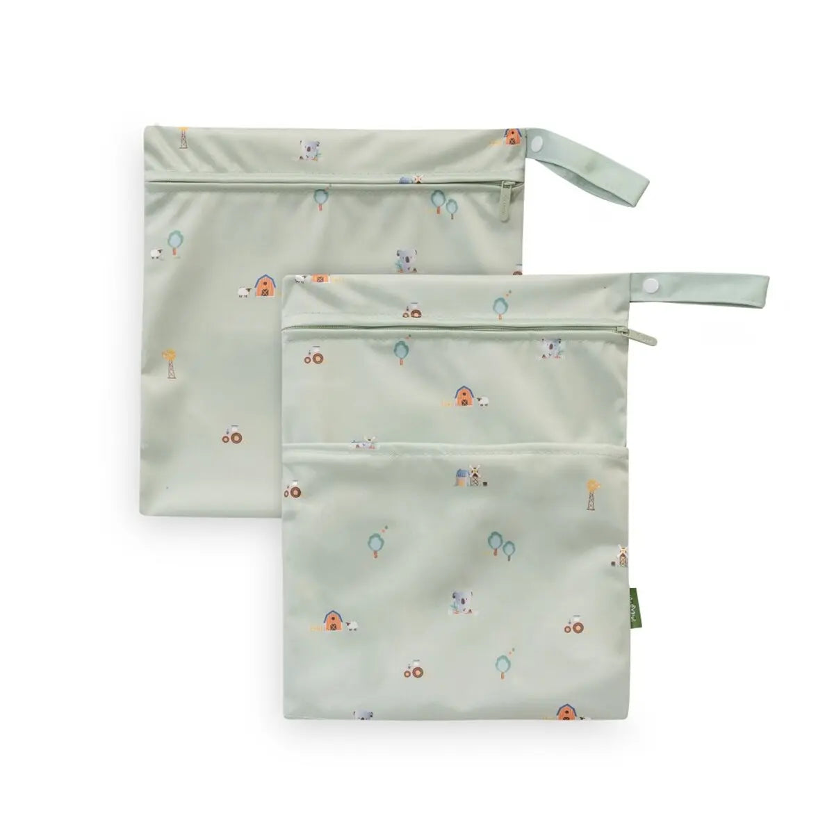 SET PACK2 BOLSA ROPA IMPERMEABLE MODELO GRANJA KOALA VERDE INTERBABY