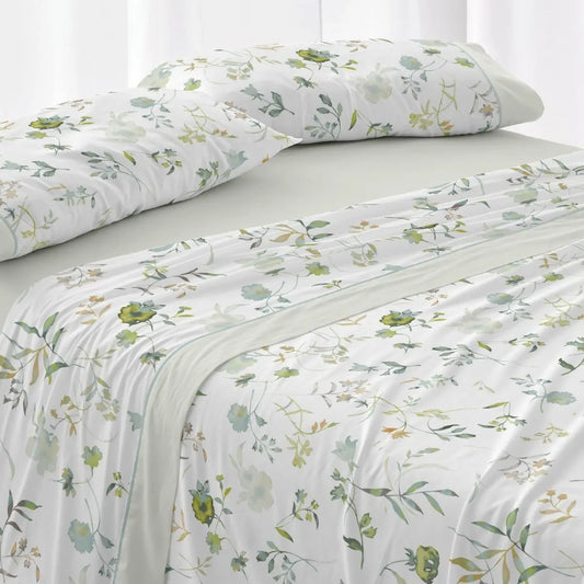 JUEGO DE SABANAS TELA 144 MENTA BURRITO BLANCO