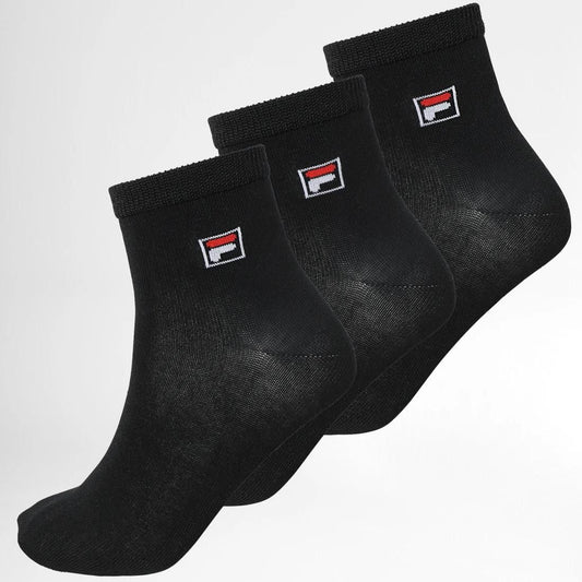 PACK 3 CALCETINES TOBILLEROS ADULTO HILO ESCOCIA F1763 NEGRO FILA