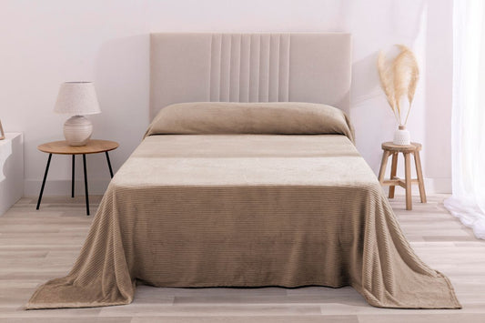 JUEGO SABANAS CORALINA JACQUARD NIL BEIGE KARAMELO