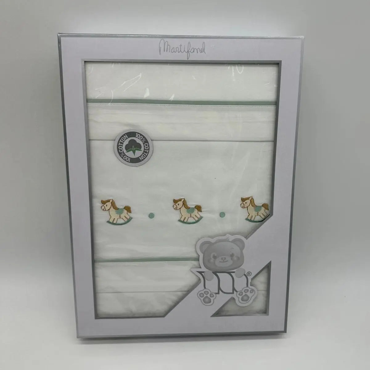 TRIPTICO CUNA TELA JC1800 B04 BLANCO-VERDE MARTIFANEL
