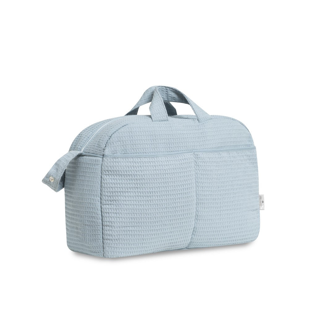 BOLSO MATERNIDAD NIDO DE ABEJA PETROLEO DON ALGODON