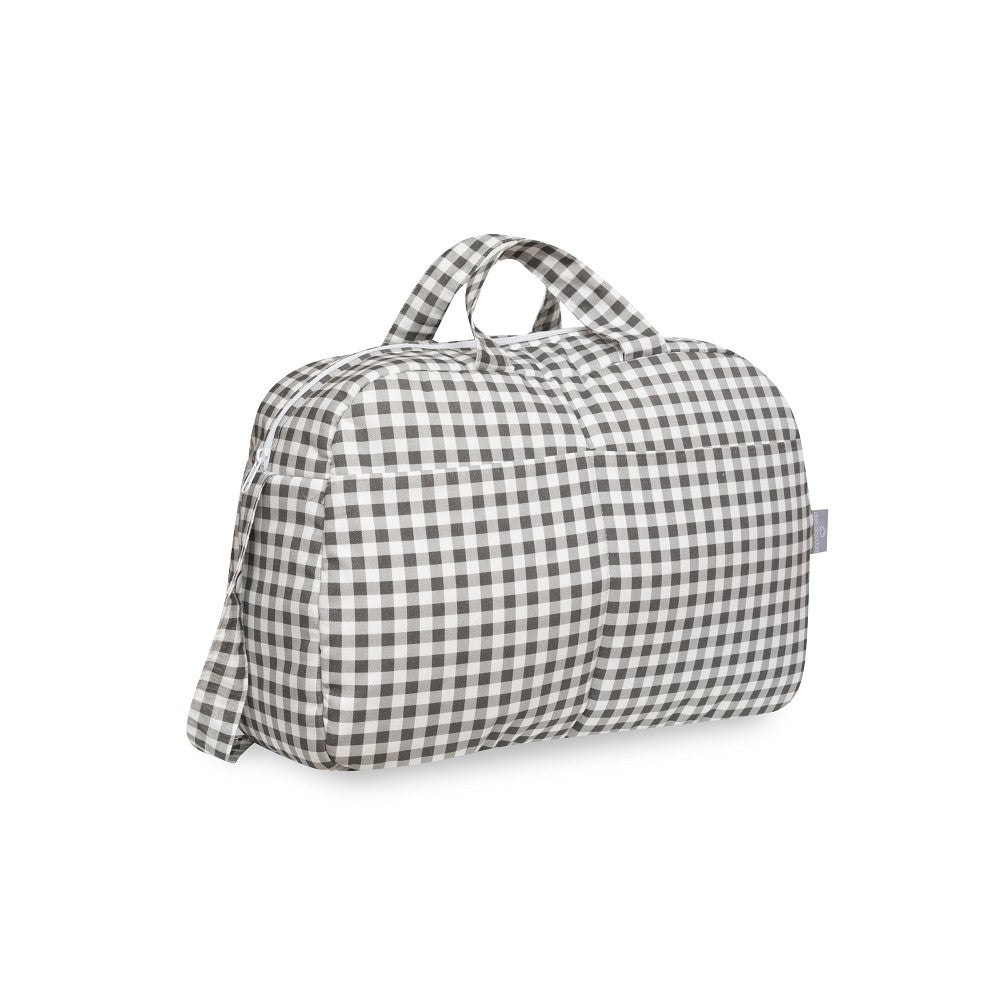 BOLSO MATERNAL VICHY GRIS OSCURO DON ALGODÓN