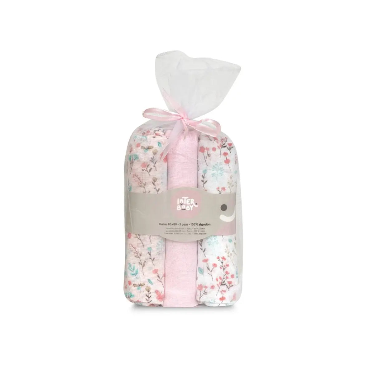 GASAS 80X80 PACK3 MODELO PETALOS ROSA INTERBABY