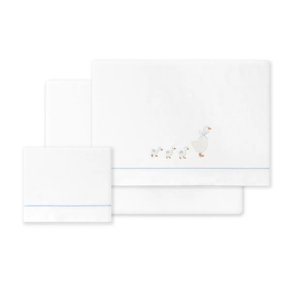 TRIPTICO TELA PATITOS FAMILIA BCO/AZUL INTERBABY