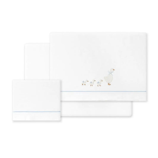 TRIPTICO TELA PATITOS FAMILIA BCO/AZUL INTERBABY