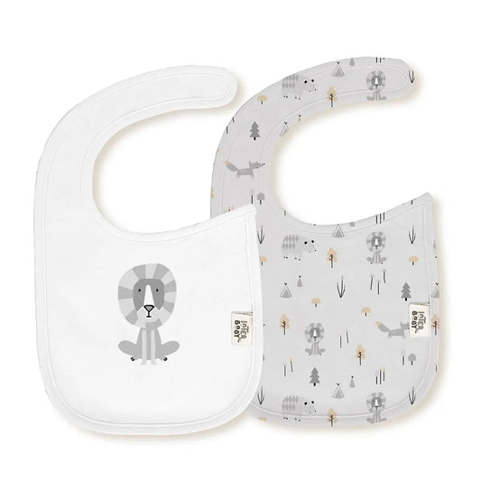 PACK 2 BABEROS 340 20X30 FOX BCO/GRIS INTERBABY