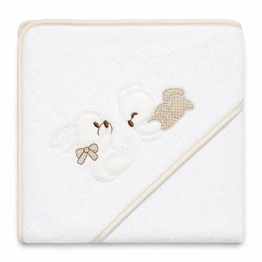 CAPA DE BAÑO OSITO BCO/BEIGE 100X100 BEBEGIRO