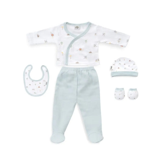 SET REGALO 5 PIEZAS ALGODON GRANJA KOALA VERDE INTERBABY