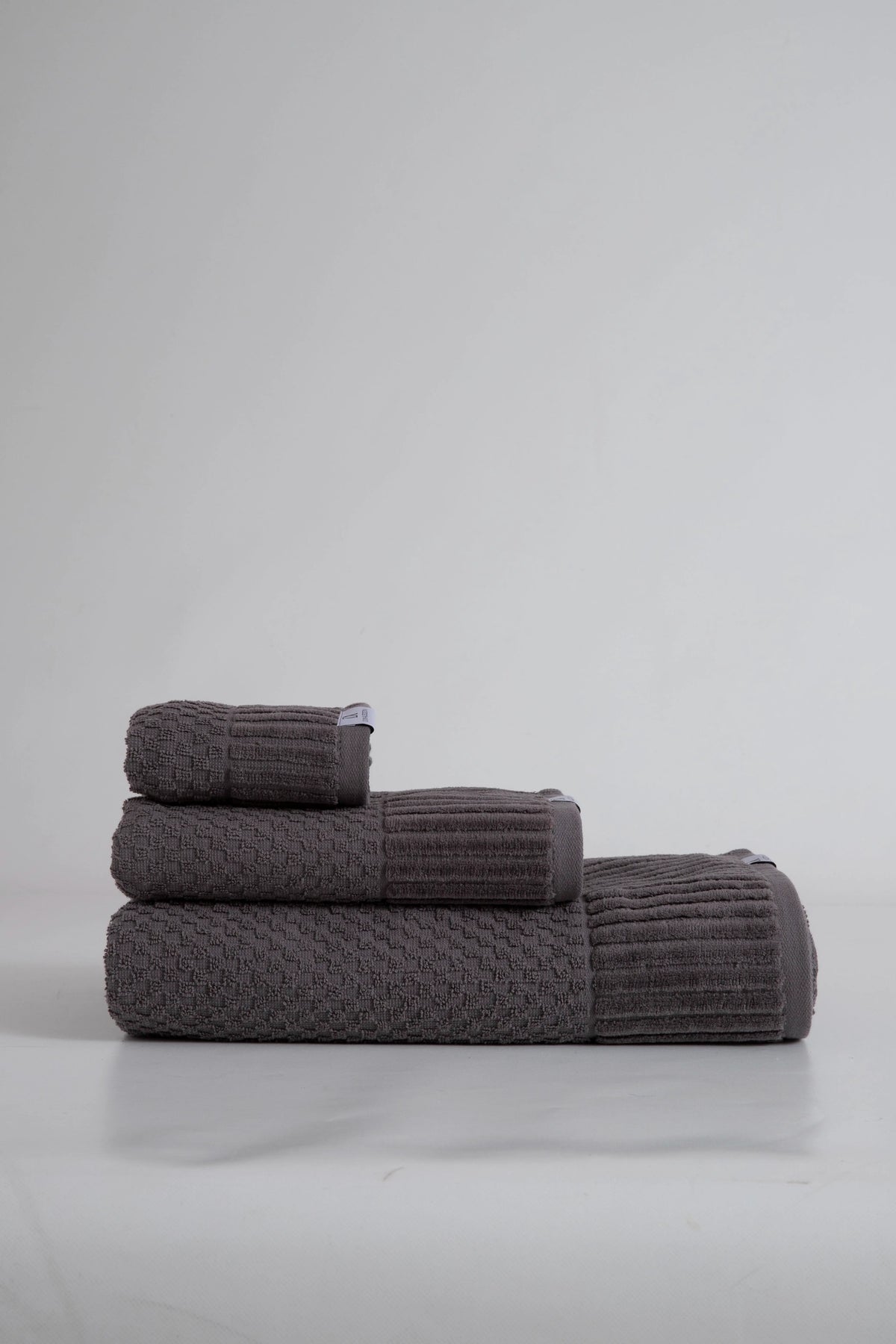 JUEGO DE TOALLAS JACQUARD DAPHNE GRIS DON ALGODÓN