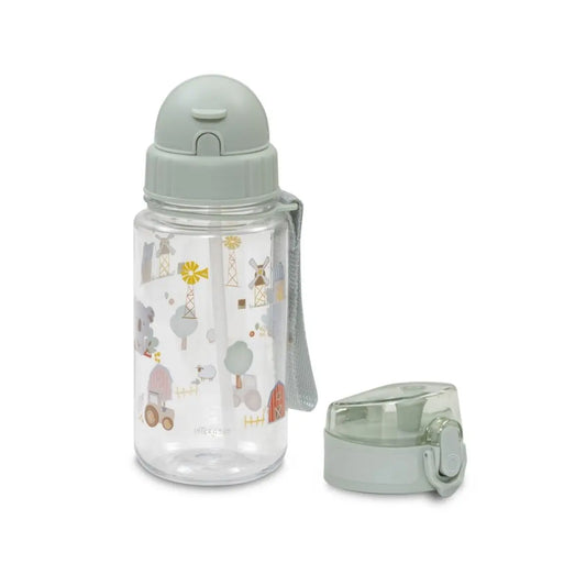 BOTELLA DE AGUA CON PAJITA MODELO GRANJA KOALA VERDE INTERBABY