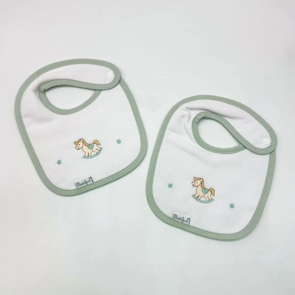 PACK 2 BABEROS PARA BORDAR BAB 34 B04/2 BLANCO-VERDE MARTIFANEL