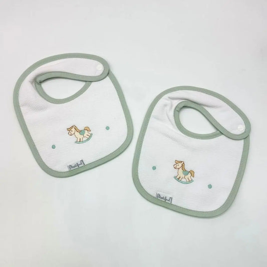 PACK 2 BABEROS PARA BORDAR BAB 34 B04/2 BLANCO-VERDE MARTIFANEL