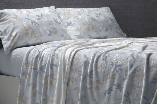 JUEGO SABANAS CORALINA 985 CIELO BURRITO BLANCO