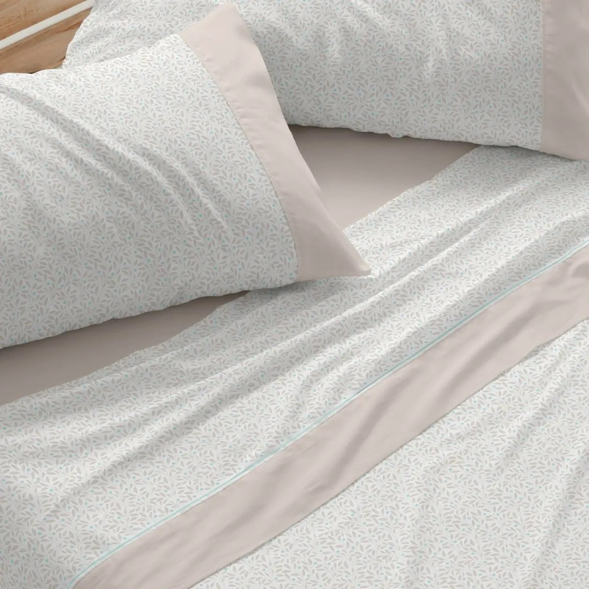 JUEGO DE SABANAS TELA 549 BEIGE BURRITO BLANCO