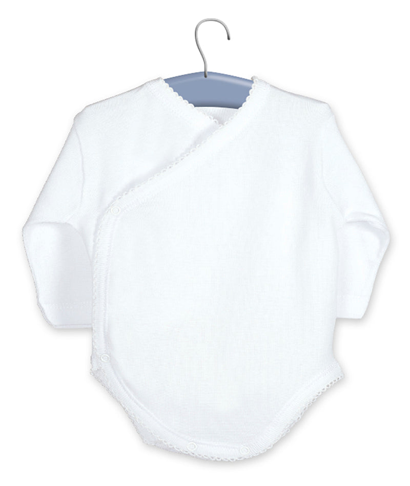 BODY BEBÉ MANGA LARGA CRUZADO 01582 BLANCO CALAMARO
