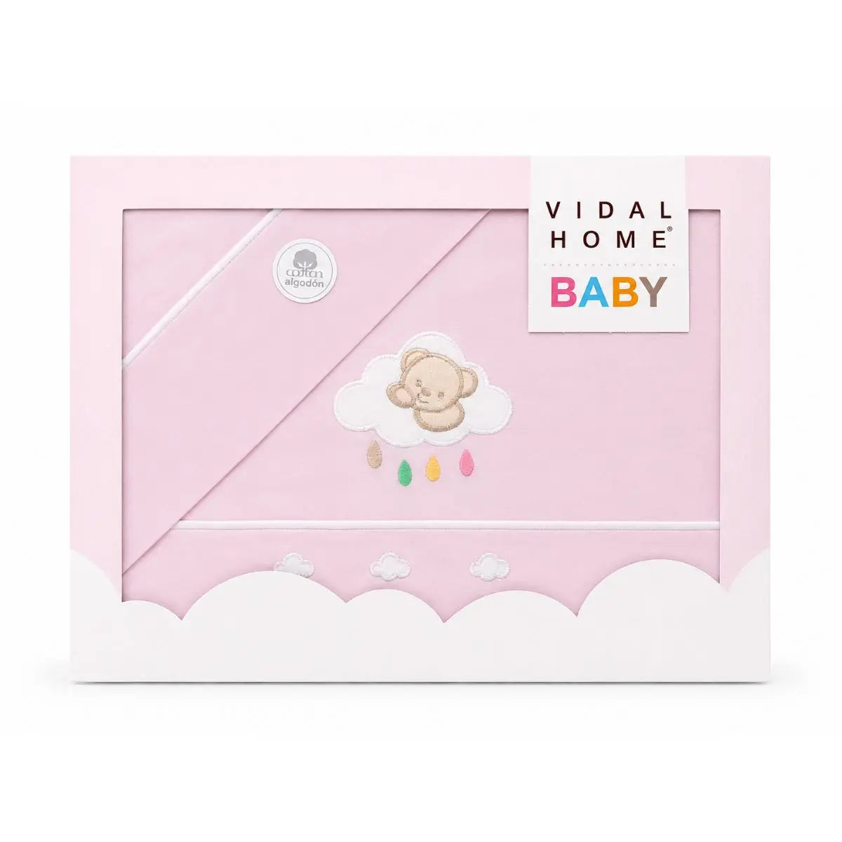 JUEGO DE SABANAS TELA CUNA 11060 ROSA VIDAL HOME BABY