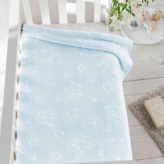 MANTA CUNA GOFRADA 6627 110X140 C/62 AZUL PIELSA