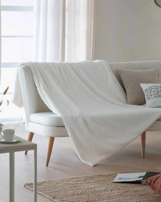 MANTA PLAID DARIEL 150X200CM NATURAL ANTILO