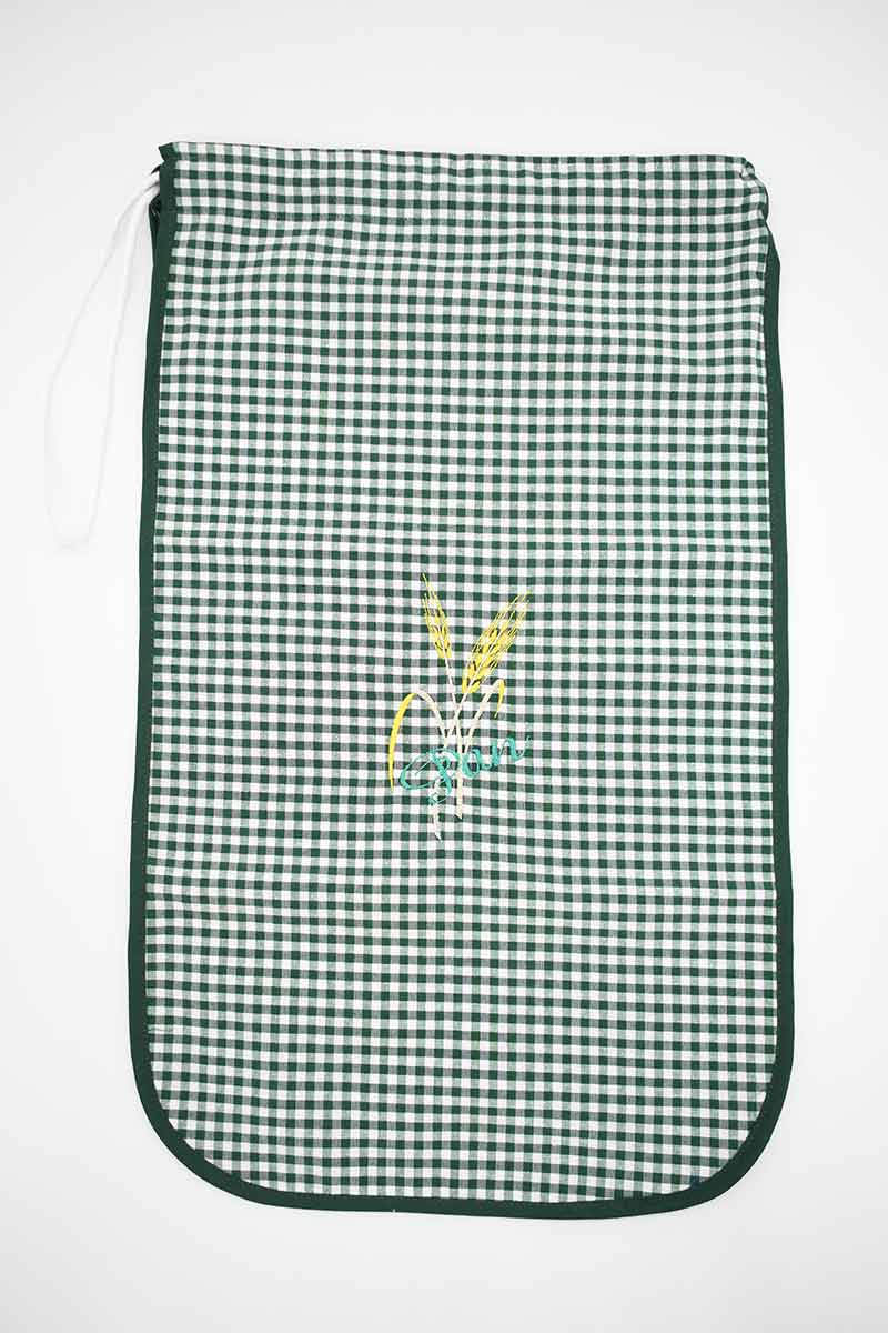 BOLSA PAN BORDADA VERDE VICHY SC