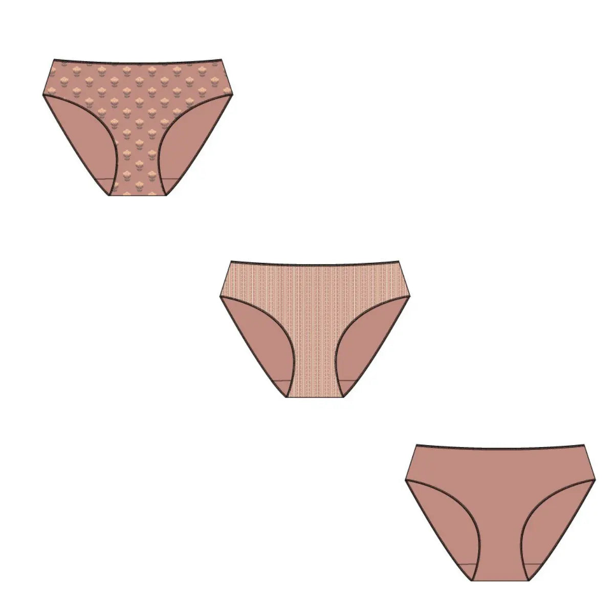 PACK 3 BRAGUITAS MIDI NIÑA REF 210 DAISY STAMPS WATERLEMON