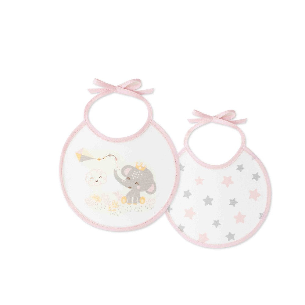 PACK 2 BABEROS CACHIRULO ESTRELLAS 20X20 ROSA INTERBABY
