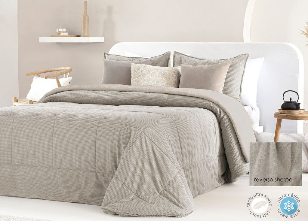 YSABELA BEIGE SHERPA COMFORT DUVET FUN&amp;DECO