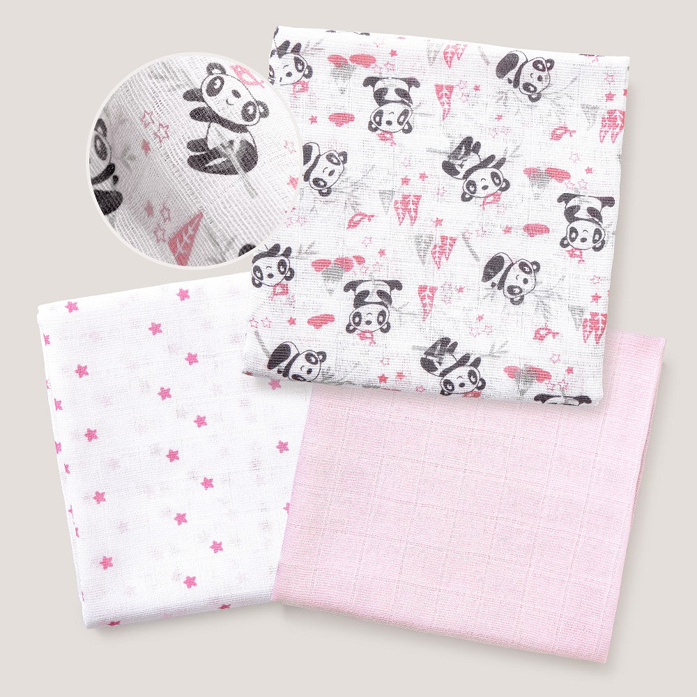PACK 3 GASAS 80X80 PARACAIDISTA ROSA INTERBABY