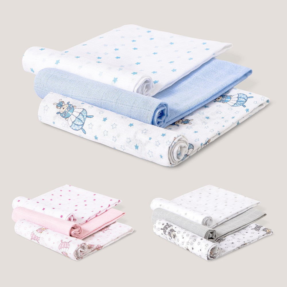 PACK 3 GASAS 80X80 PARACAIDISTA AZUL INTERBABY