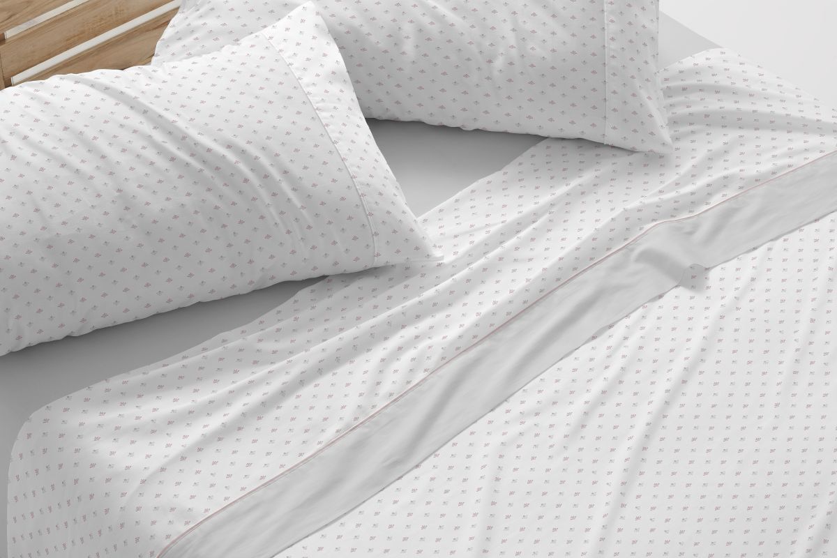 JUEGO DE SABANAS TELA DORVEL 873 GRIS BURRITO BLANCO