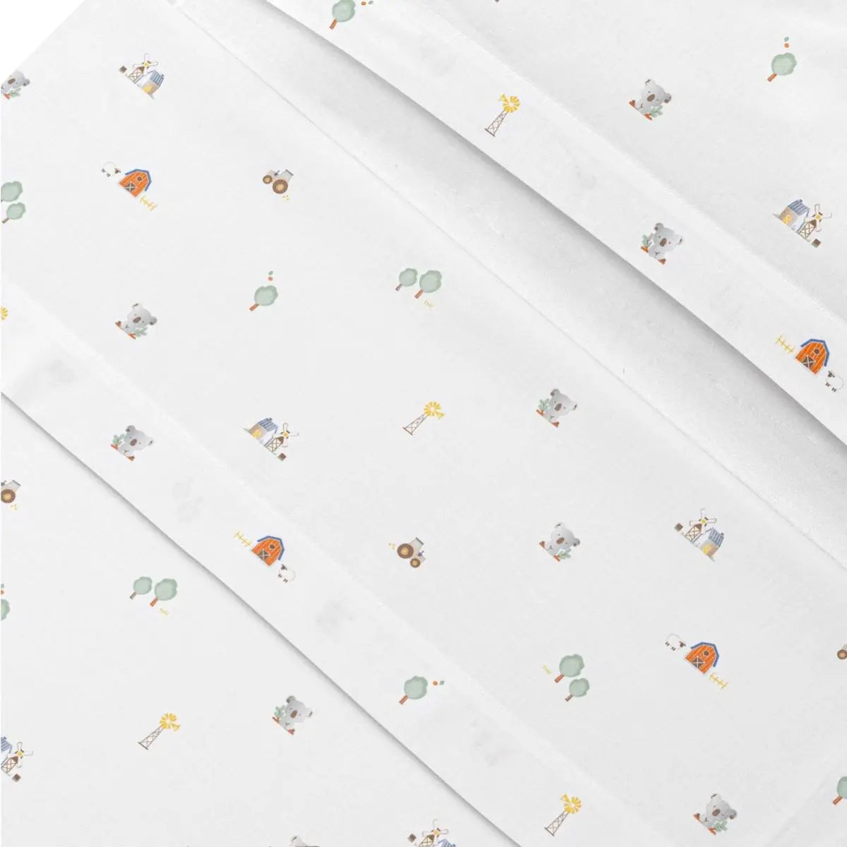 TRIPTICO CUNA TELA GRANJA KOALA BORDADO+ BROCHE BLANCO INTERBABY