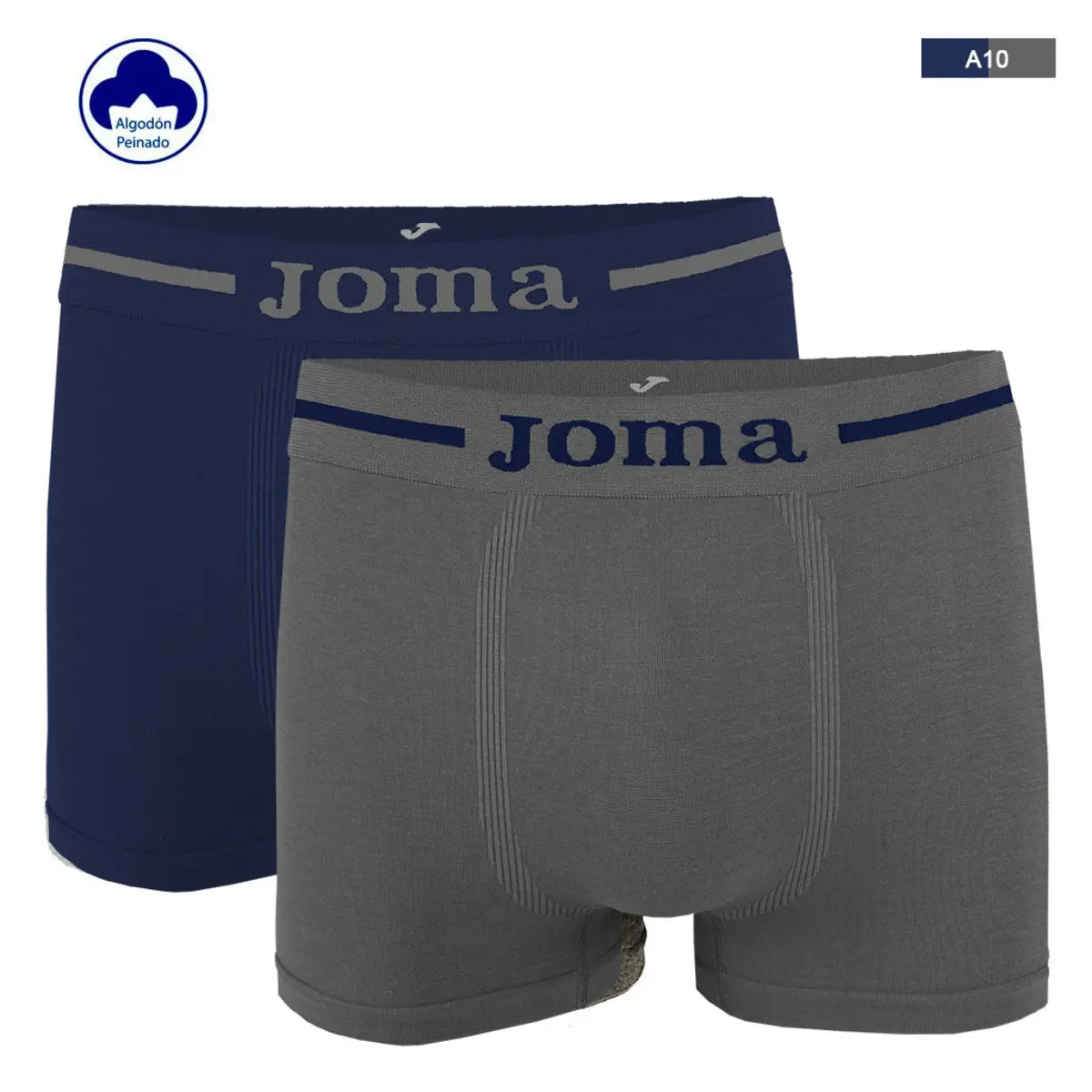 BOXER HOMBRE SIN COSTURAS PACK 2 JS8001B MARINO/GRIS JOMA