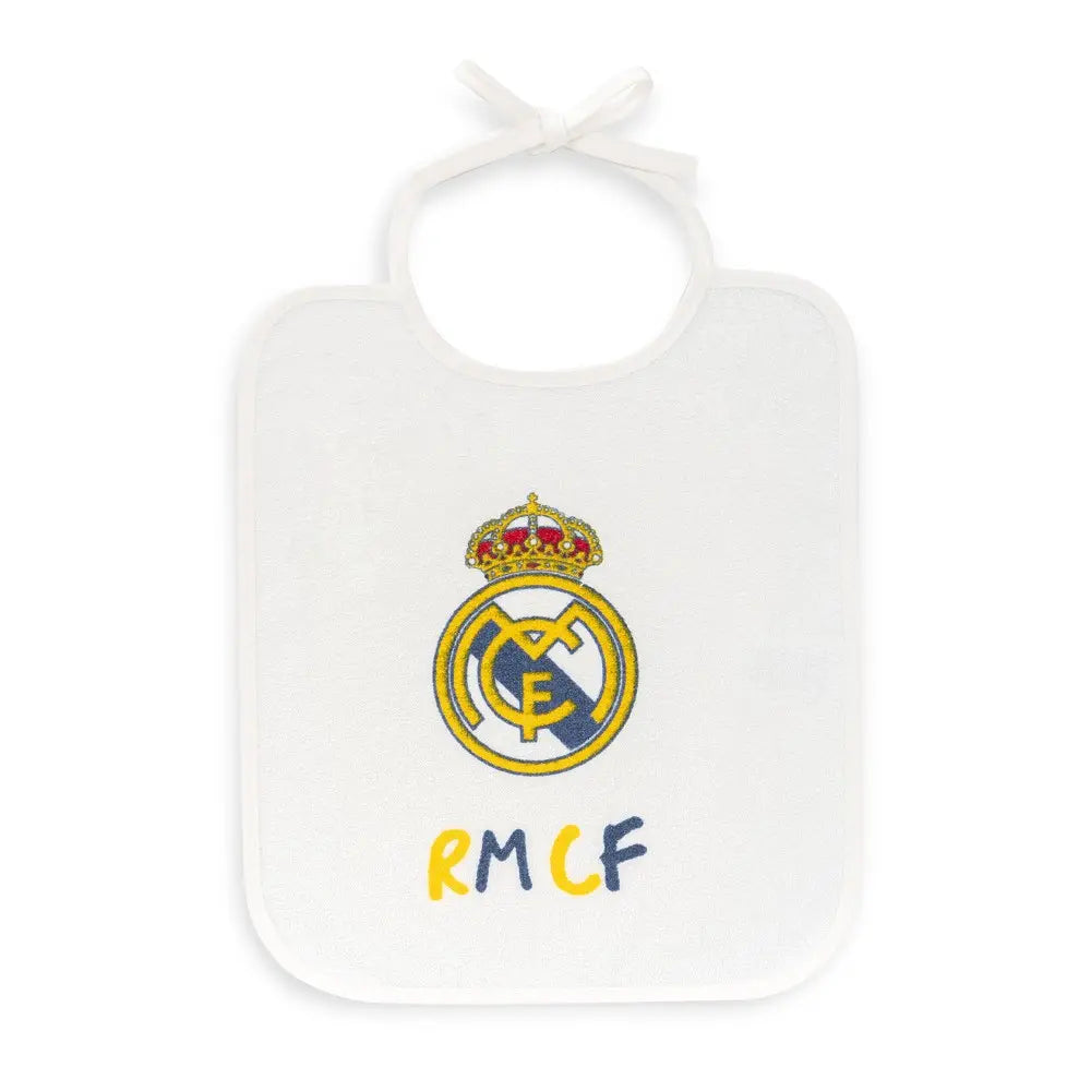 PACK 2 BABEROS RIZO PLASTIFICADO CUADRADO REAL MADRID LEÓN EMIRATES BLANCO