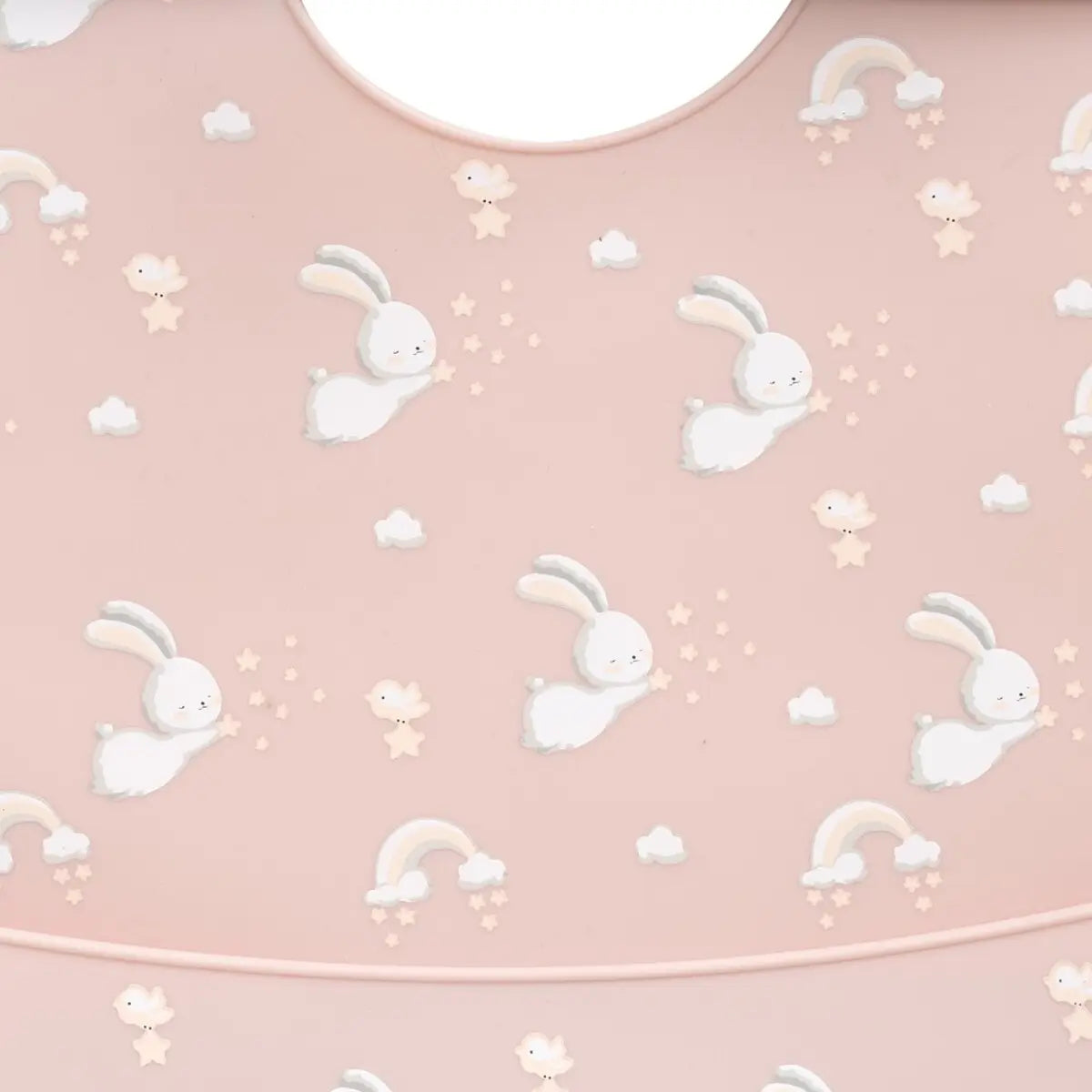 BABERO SILICONA ESTAMPADO CONEJITOS MAQUILLAJE INTERBABY