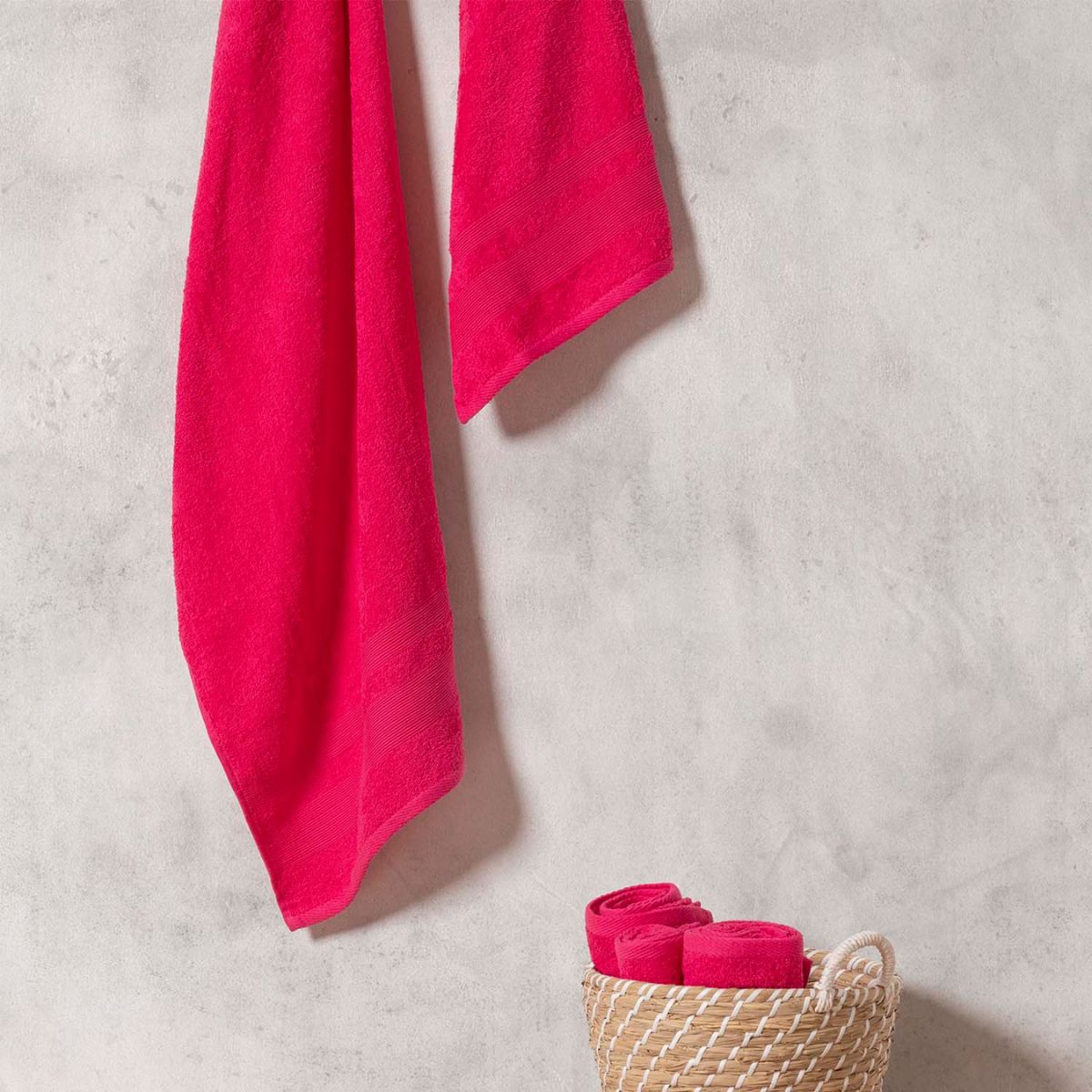 TOALLA RIZO ALGODON FUCSIA MILCOLORS