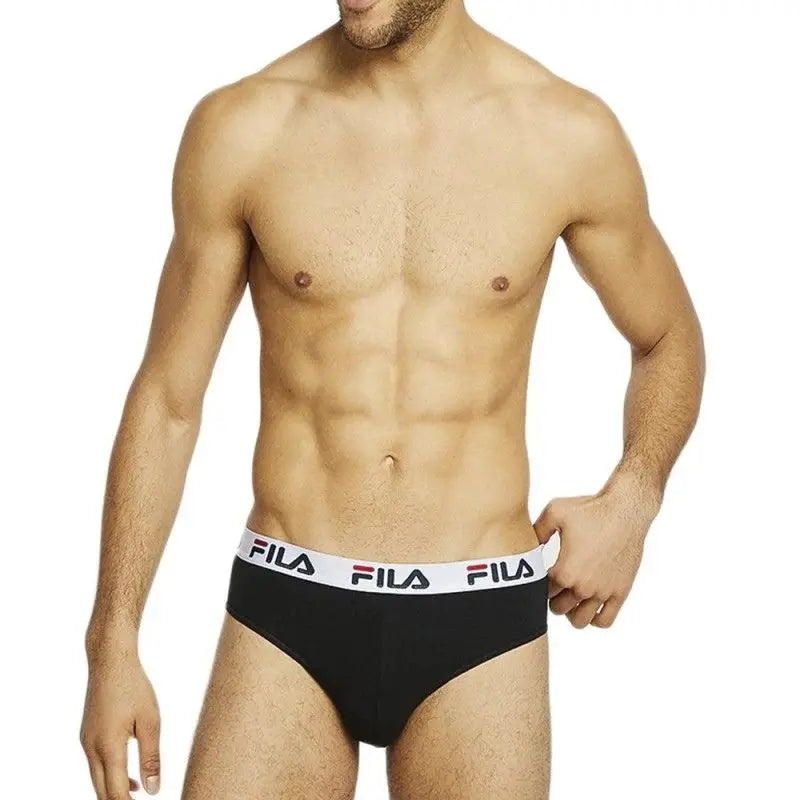 SLIP HOMBRE ALGODÓN/LYCRA CINTURA ELÁSTICA FU5015 NEGRO FILA