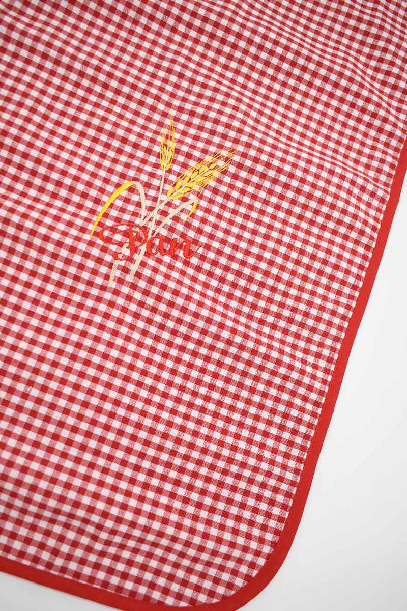 BOLSA PAN BORDADA ROJO VICHY SC