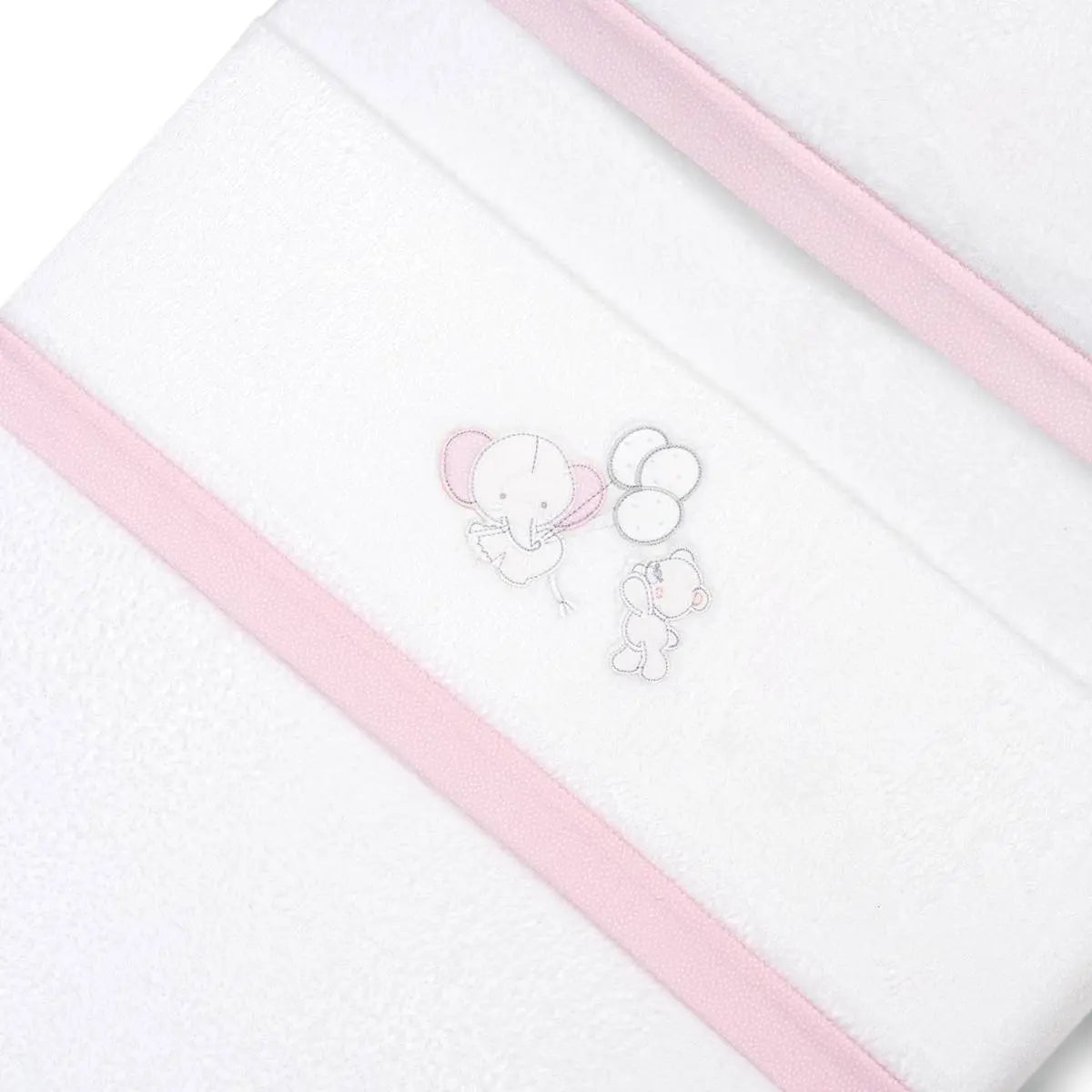 TRIPTICO CORALINA CUNA OSO ELEFANTE GLOBOS + BROCHE BCO/ROSA INTERBABY